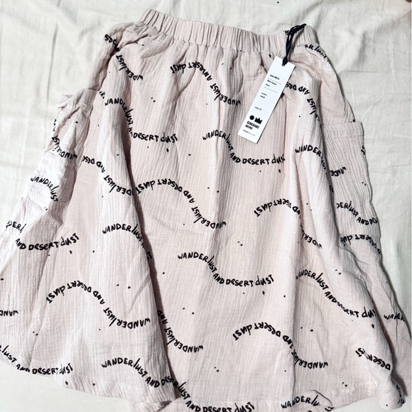 Omamimini Girls Midi Skirt with Patch Pockets - Sand - Picture 3 of 5